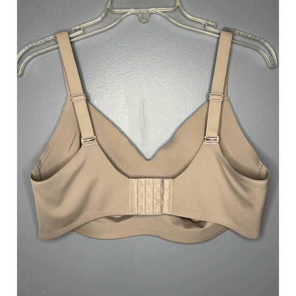 Comfelie Bra Womens Large Beige Wireless Seamless V Adjustable Straps Stretchy - Picture 5 of 6